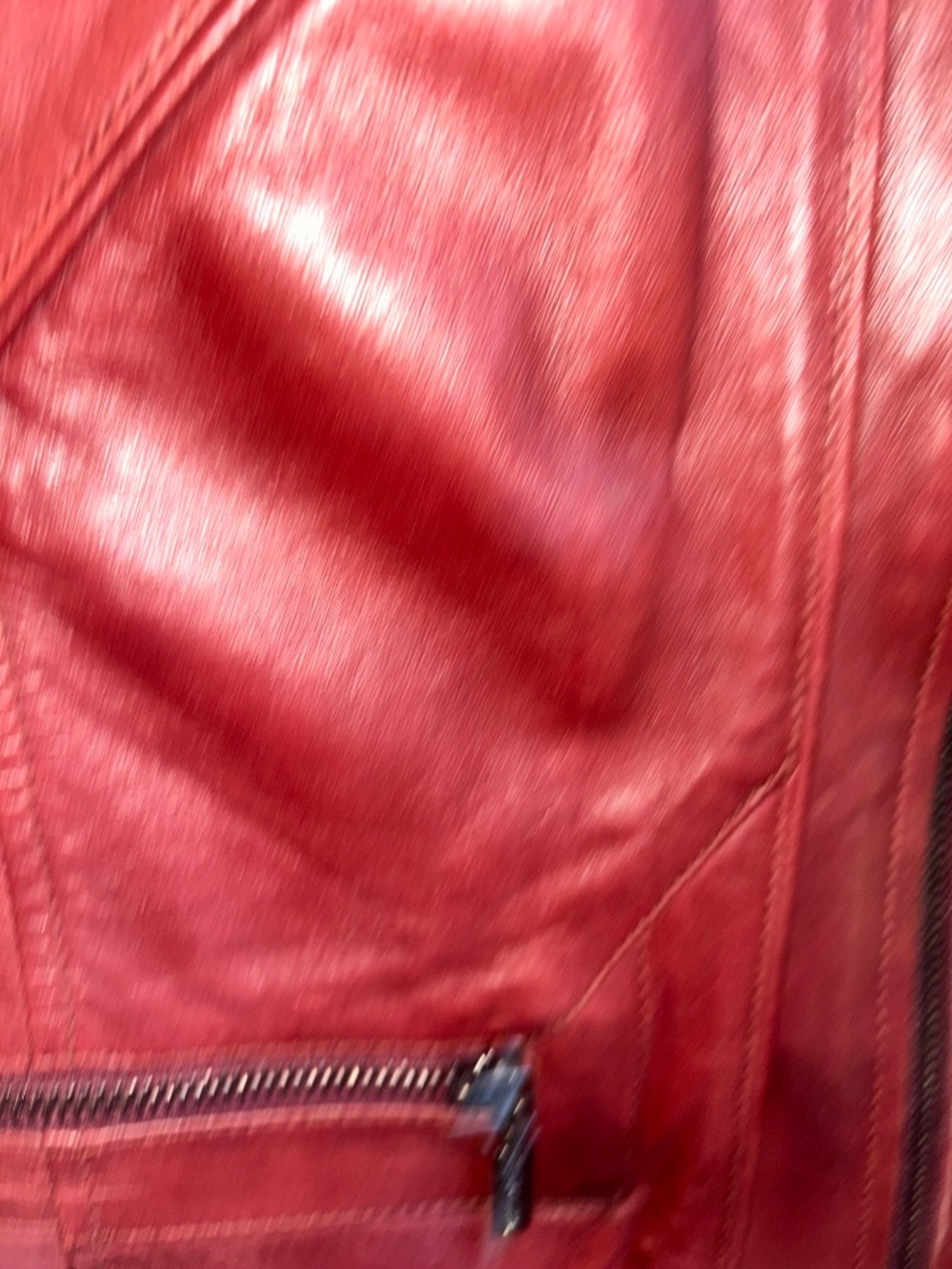 Bernardo Oxblood Leather Moto Scuba Jacket Quilted Shoulder Size S - Picture 8 of 15